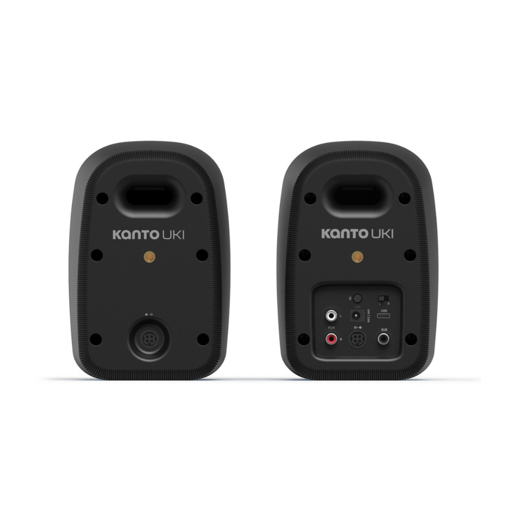 Kanto Audio UKI 100W Desktop Speakers with Bluetooth, USB-C, Headphone out, Onyx (Matte Black), Sold in Pairs