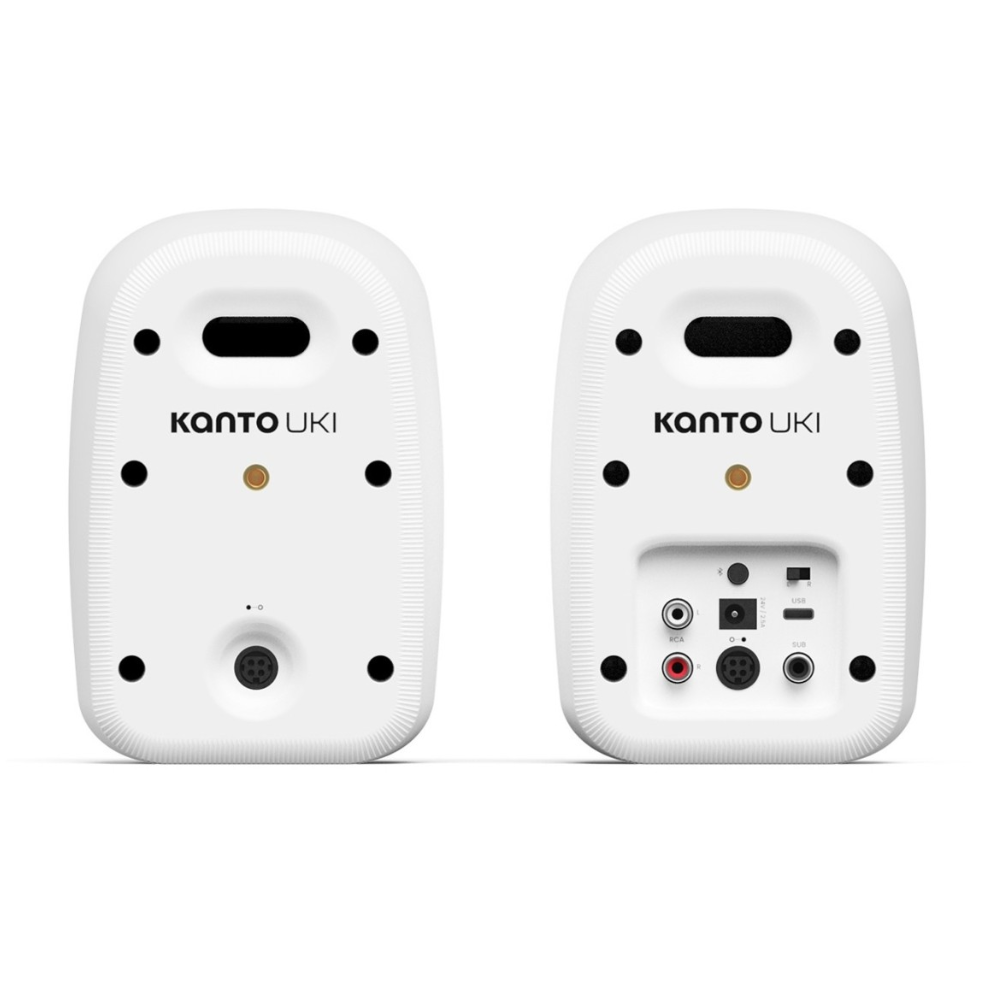 Kanto Audio UKI 100W Desktop Speakers with Bluetooth, USB-C, Headphone out, Chalk (Matte White), Sold in Pairs