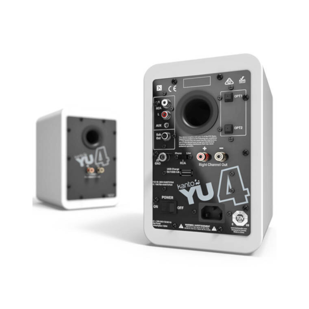 Kanto Audio YU4 Powered Bookshelf Speakers – Matte White