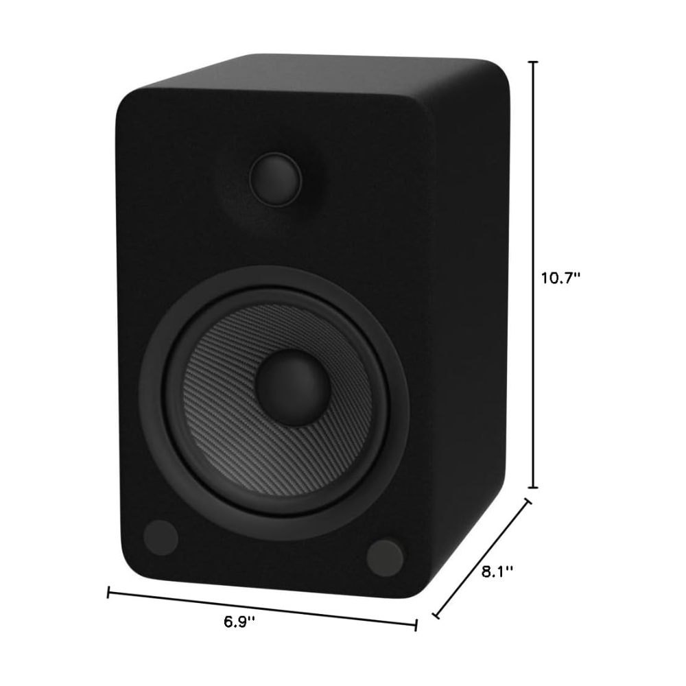 Kanto Audio YU6MB Powered Bookshelf Speakers with Bluetooth and Phono Preamp, Type F and Type G Power Cords, Matte Black (Sold in Pairs)