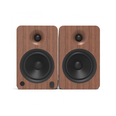 Kanto Audio YU6MB Powered Bookshelf Speakers with Bluetooth and Phono Preamp, Type F and Type G Power Cords, Walnut (Sold in Pairs)