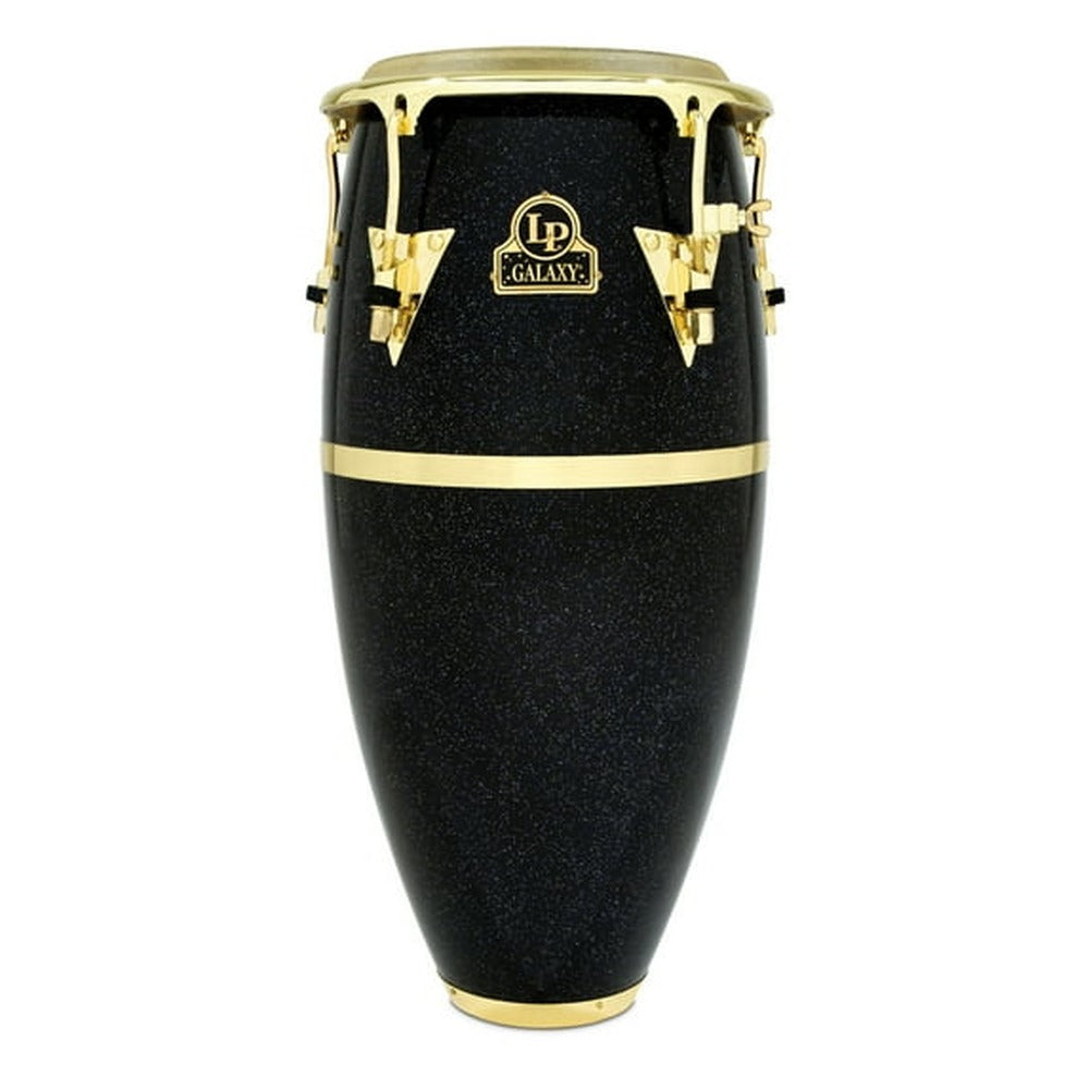 Latin Percussion Galaxy 7 1/4 - 8 5/8" Fiberglass Bongo Black Gold Hardware