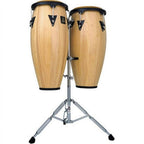 Latin Percussion Aspire 6 3/4" - 8" Bongo Oak Natural Finish Black Hardware