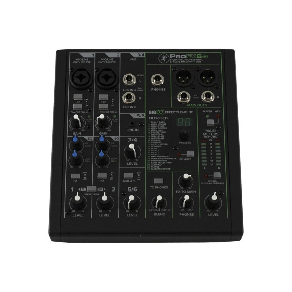 Mackie ProFX6v3+ 6-Channel Analog Mixer with Enhanced FX, USB Recording Modes, and Bluetooth