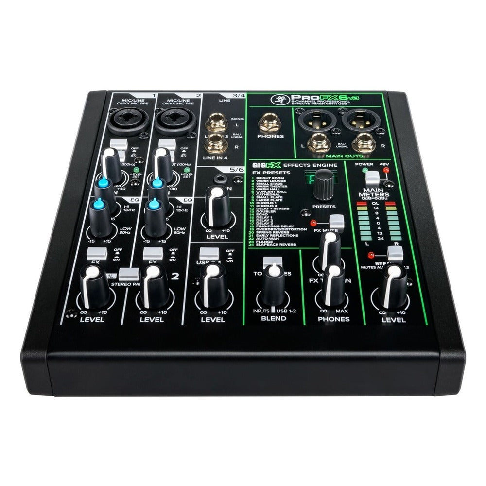 Mackie ProFX6v3 Professional 6 Channel Mixer with Effects & USB