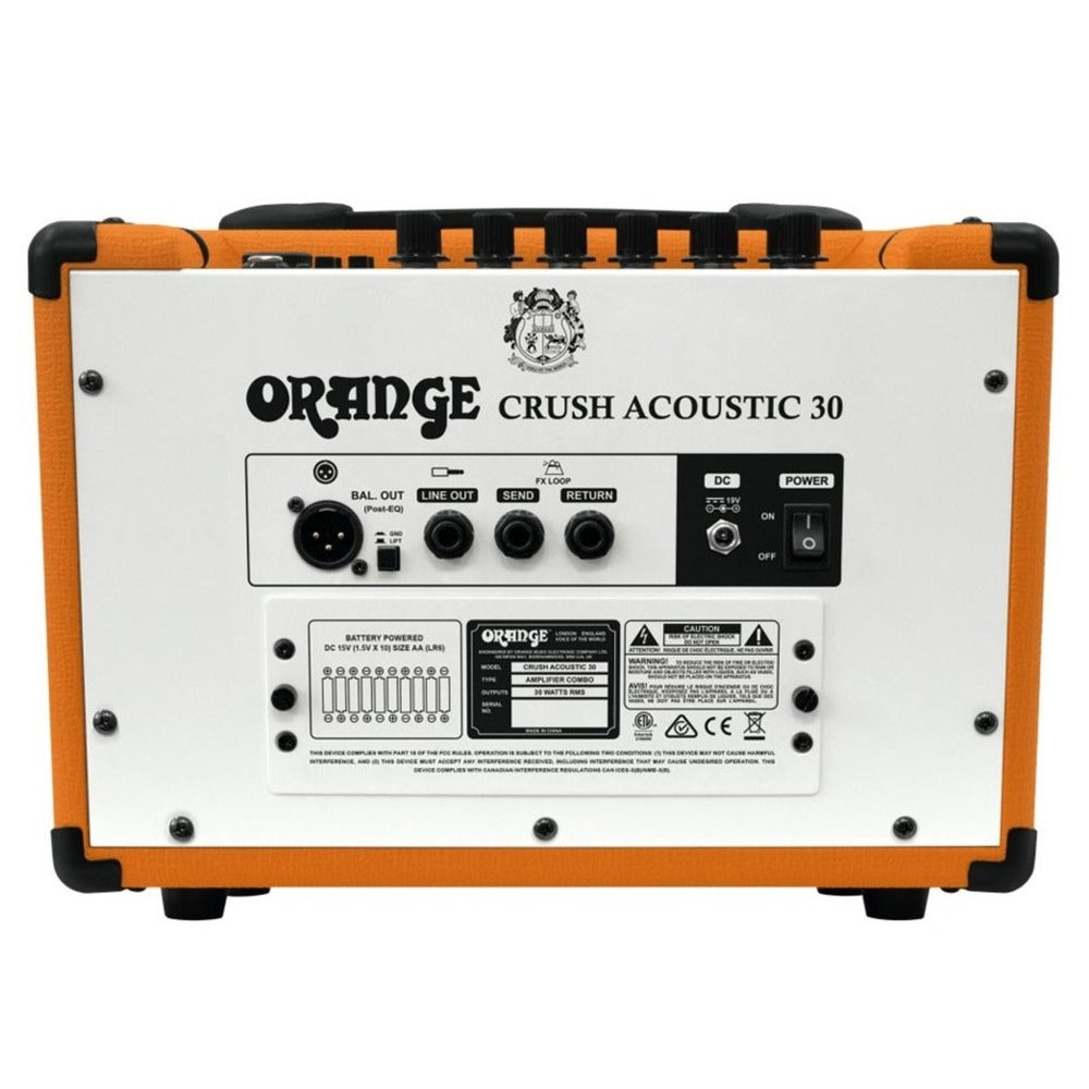 Orange Crush Acoustic 30 Watt Twin Channel 1 x 8" Acoustic Guitar Combo Amplifier- Orange Finish