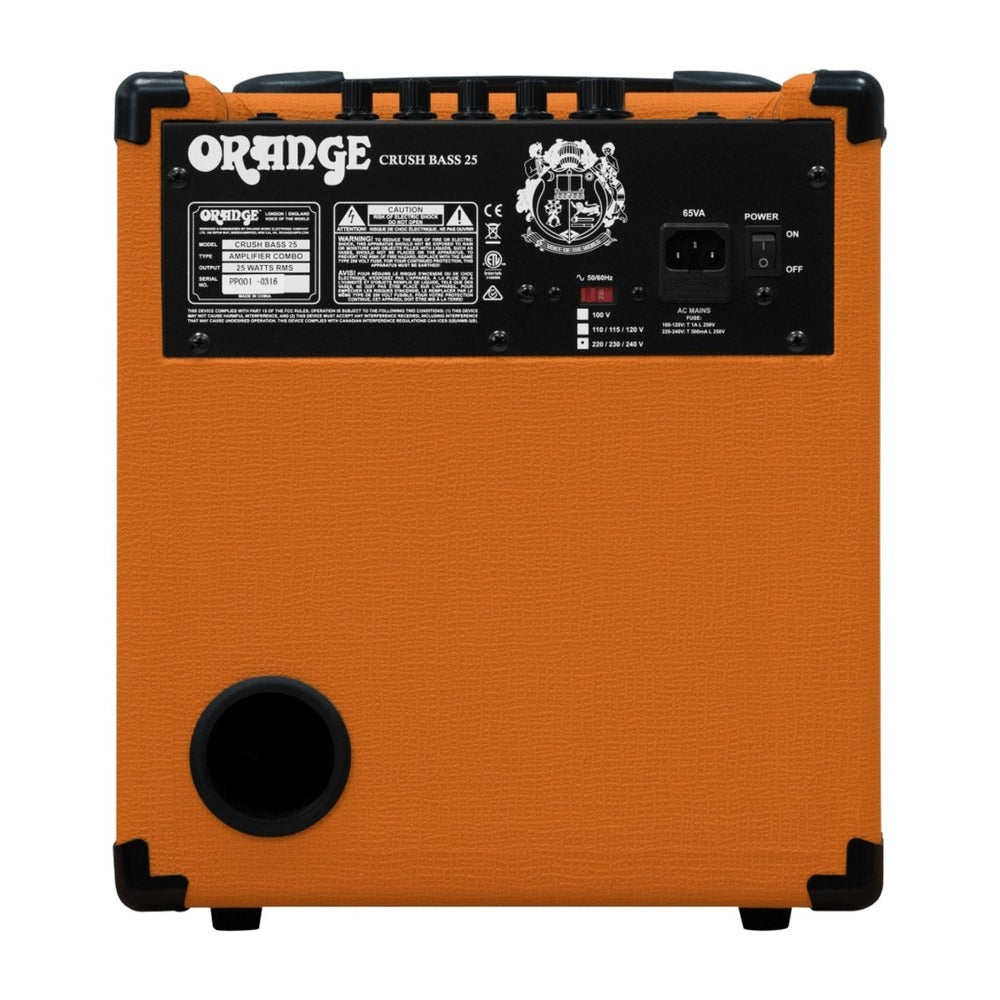 Orange Crush Bass 25 1 x 8" 25 Watt Bass Guitar Combo Amplifier with Active EQ and Parametric Mid Control