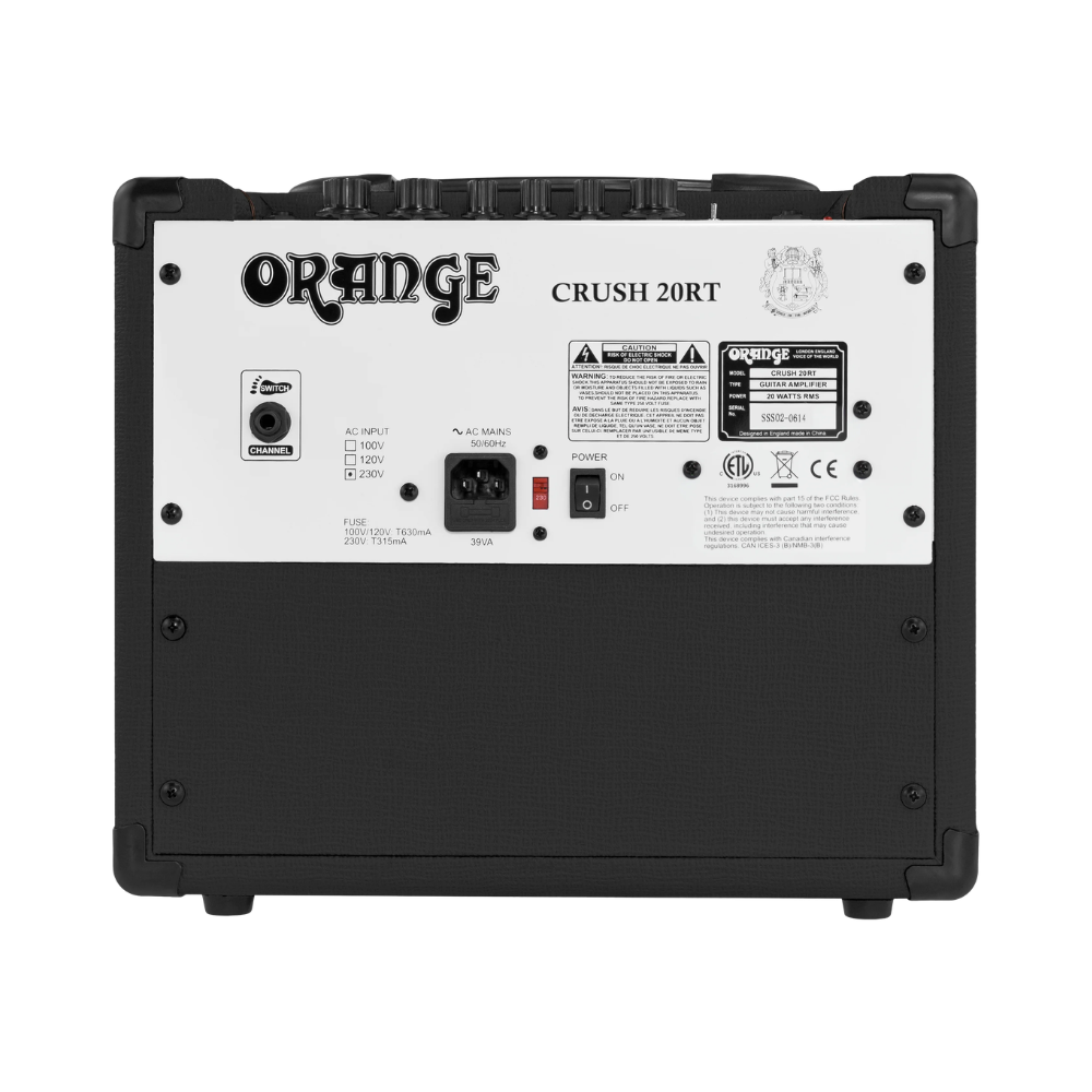 Orange Crush 20RT – 20W Guitar Combo Amp with Reverb, Tuner, and Aux Input, Black