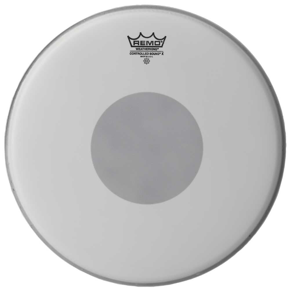Remo Batter, CONTROLLED SOUND® X, Coated, 14" Diameter, BLACK DOT™ On Bottom