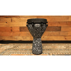 Remo Djembe, ARTBEAT® Artist Collection, Key-Tuned, 14" x 25", BLACK SUEDE™, Contour Tuning Brackets, Aux Moon, Artwork By Aric Im