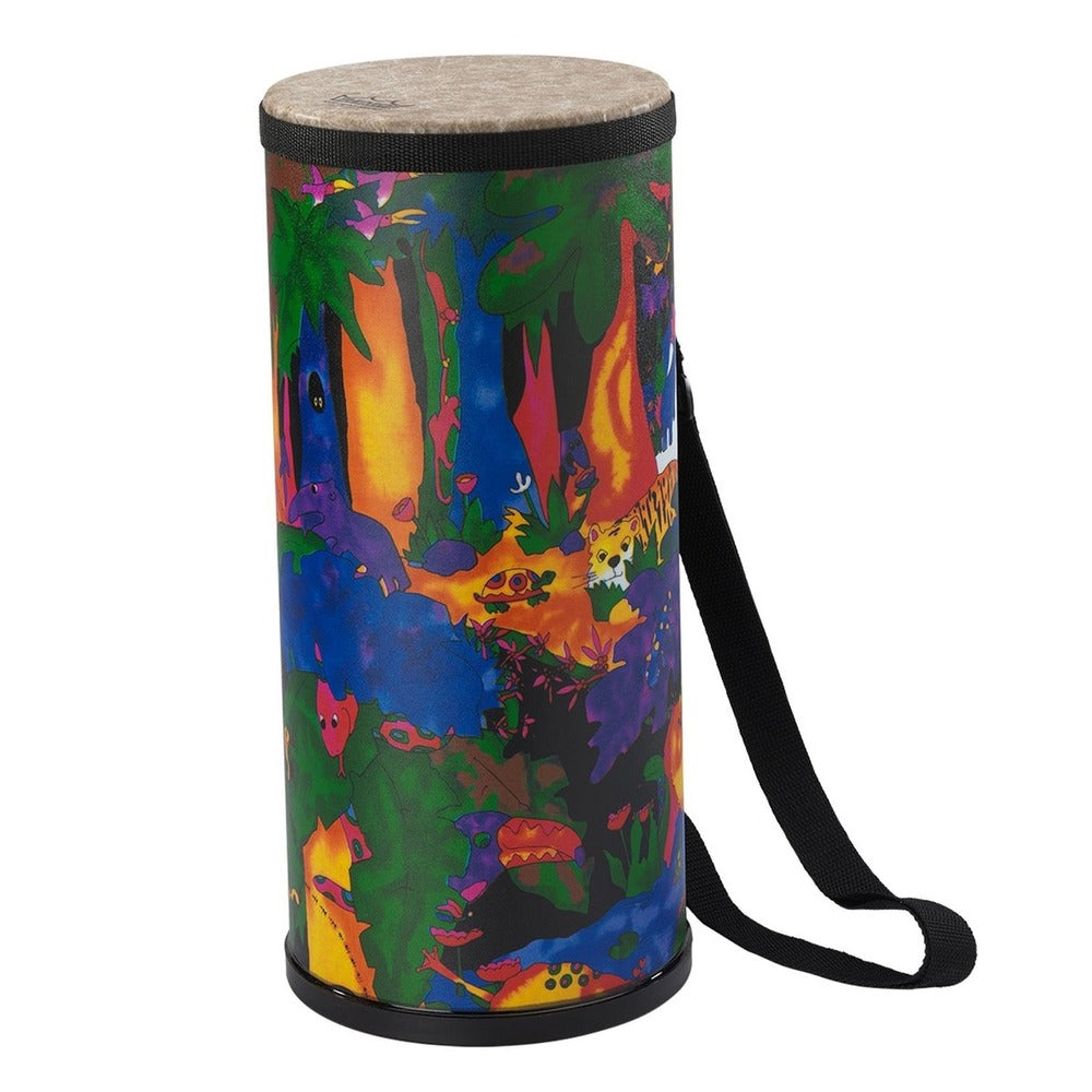 Remo Drum, KIDS PERCUSSION®, Konga, 6" Diameter, 15" Height, Fabric Rain Forest