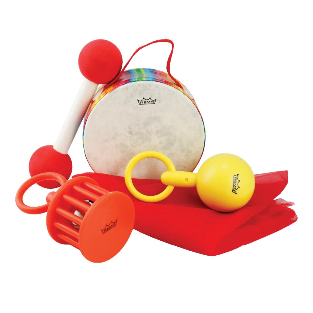 Remo Kids Make Music Instrument, Baby Maraca, 2 x 5", Hard Plastic, Loop Handle, Yellow