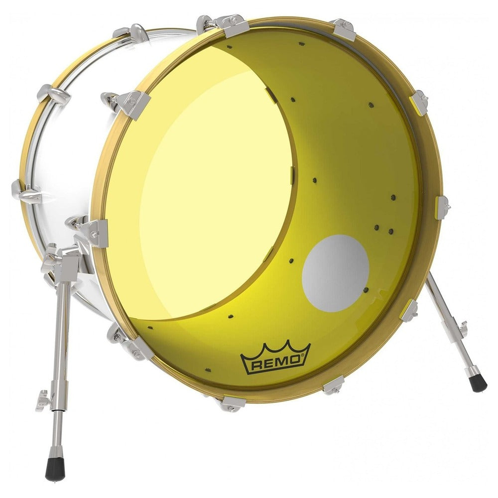Remo POWERSTROKE® 3, COLORTONE™, 22" Diameter, Yellow For Bass Drum