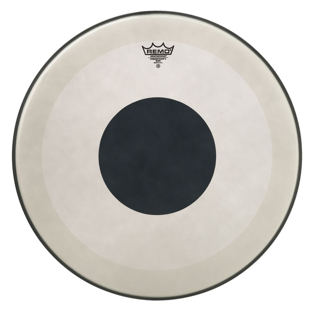 Remo Bass, POWERSTROKE® 3, AMBASSADOR®, BLACK SUEDE™, 18" Diameter