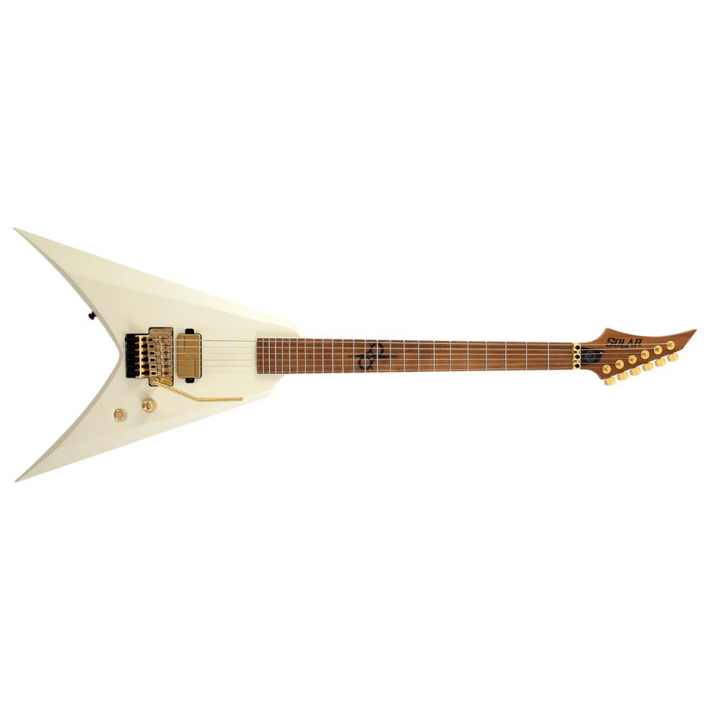 Solar Guitars V1.6VW Wolfmaster Electric Guitar – Vintage White Matte