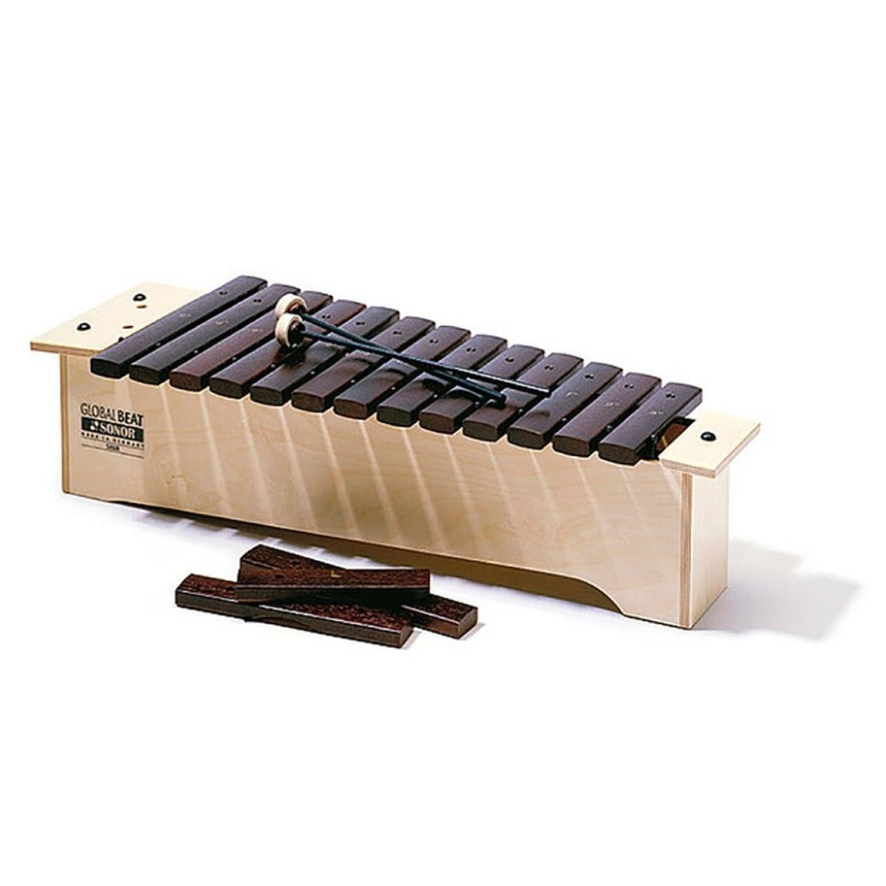Sonor Global Beat Soprano German Model Glockenspiel with 16 Silver Steel Bars, Includes1 Pair of Mallets