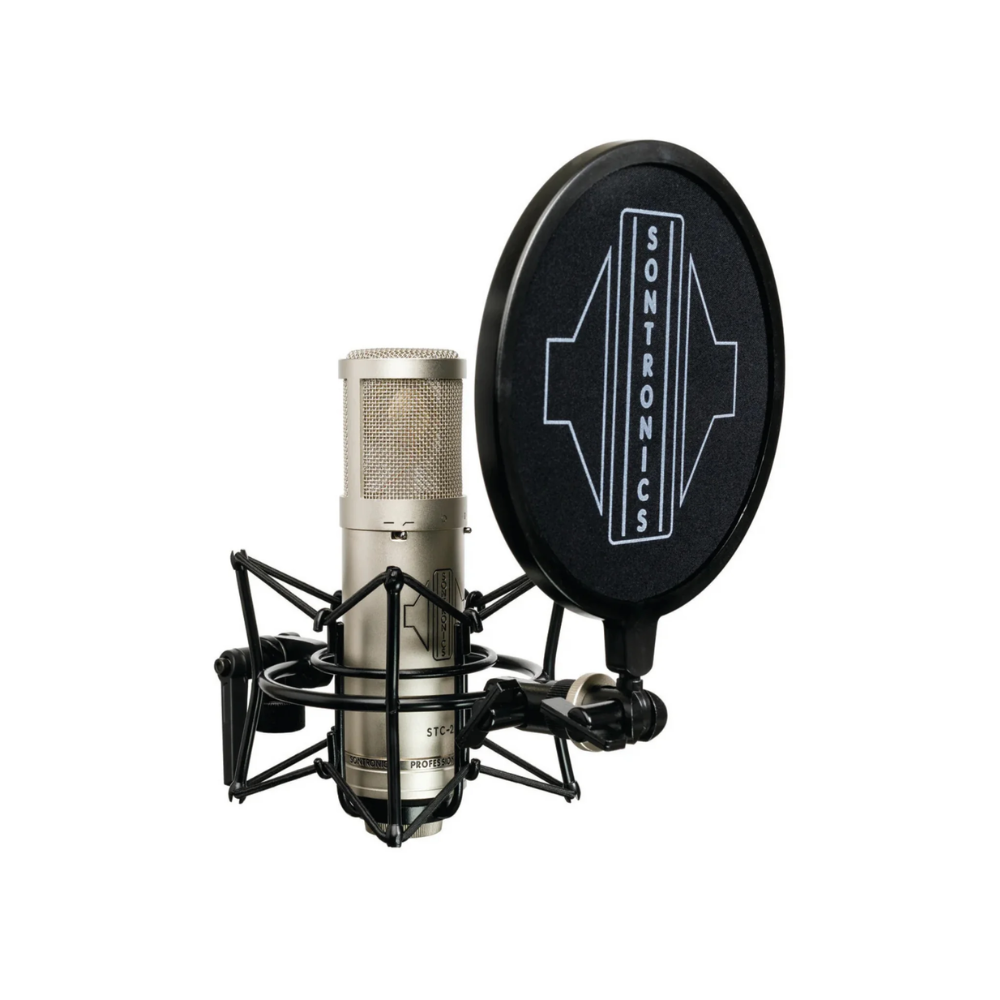Sontronics STC-2 Pack Large Diaphragm Cardioid Condenser Microphone with Shockmount, Pop Filter, & Cable, Silver