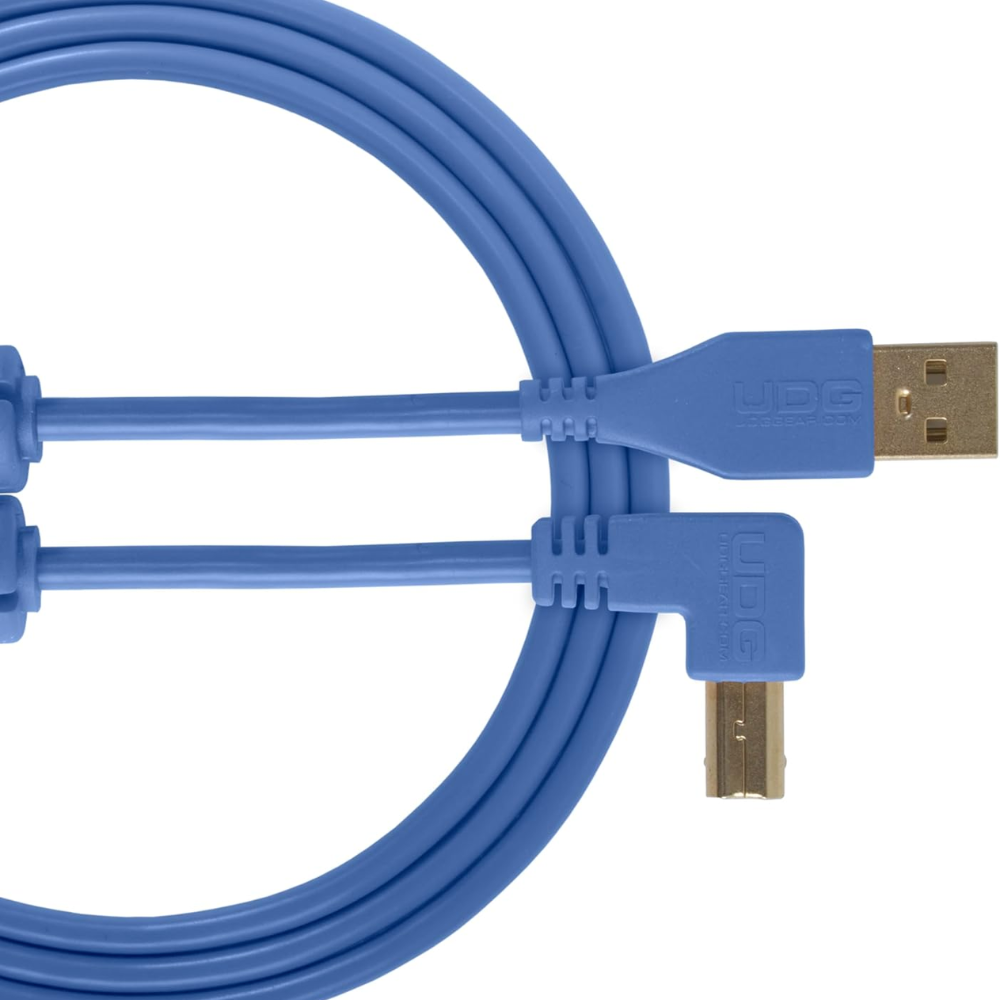 UDG Gear UDG Ultimate Audio Cable USB 2.0 A-B, Light Blue, Angled, 1 m