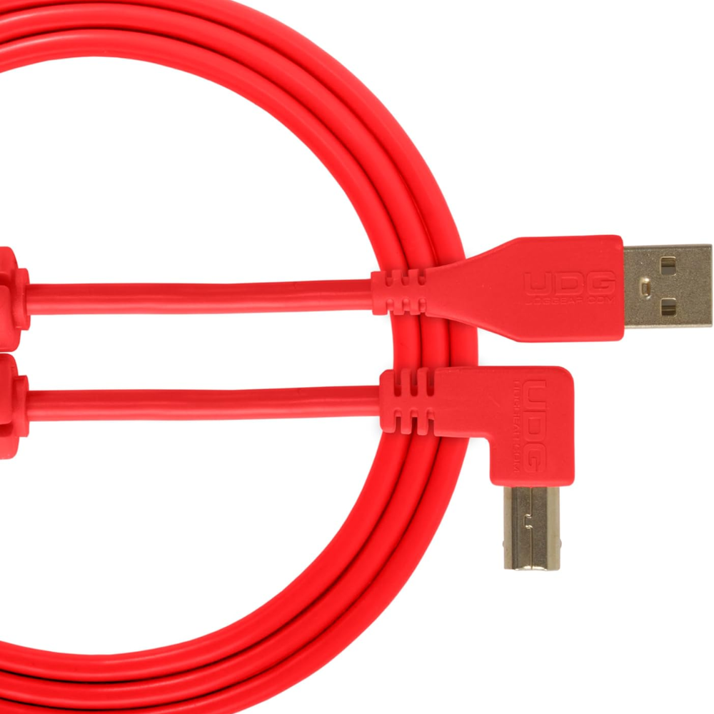 UDG Gear UDG Ultimate Audio Cable USB 2.0 A-B, Red, Angled, 2 m