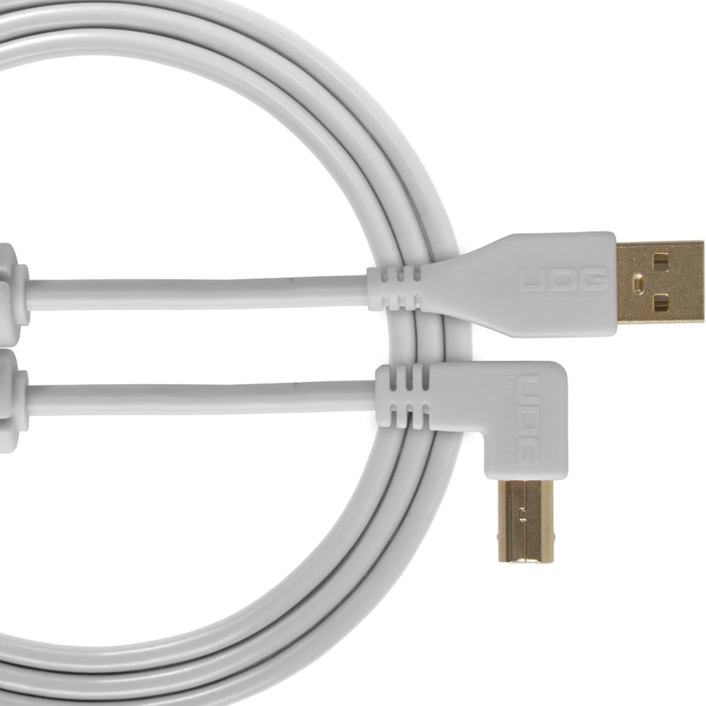 UDG Gear UDG Ultimate Audio Cable USB 2.0 A-B, White, Angled, 1 m