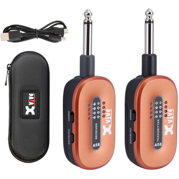Xvive A58 5.8 GHz Guitar Wireless System Orange Color